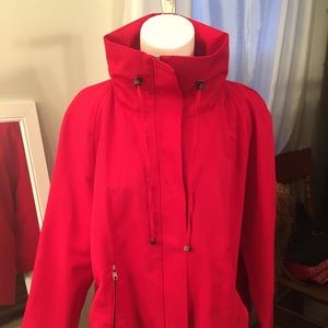 Chico’s vibrant red coat.  Perfect for Spring!
